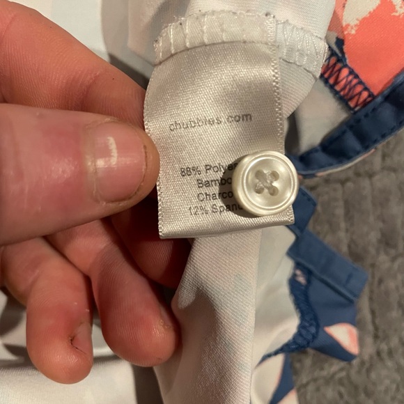 Chubbies Blue Floral Golf Polo Size Large fits to XL see measurements - Picture 5 of 6